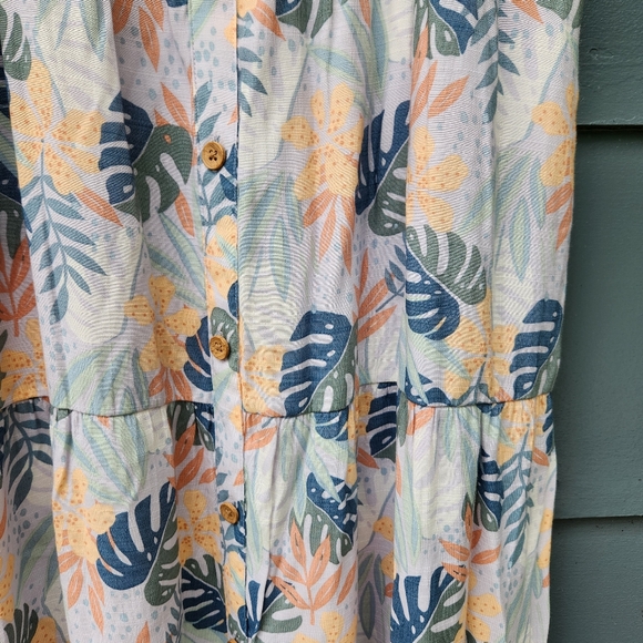 LC Lauren Conrad Print Button-Front Maxi Dress with Pockets - Size Large - Picture 6 of 13